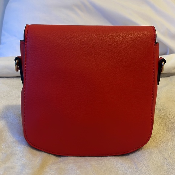 Red Crossbody Bag with chain link strap and gold buckle from ZARA - Picture 4 of 9